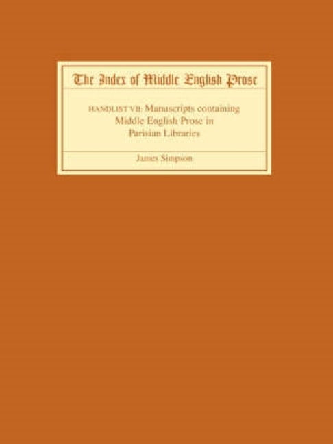 Book cover image for The Index of Middle English Prose Handlist VII ISBN: 9781843841500